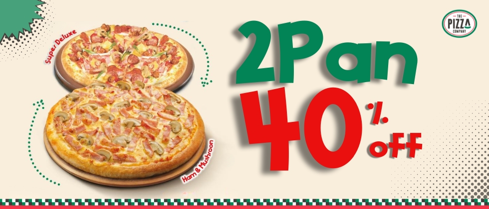 2 Pan Pizzas At 40% Off