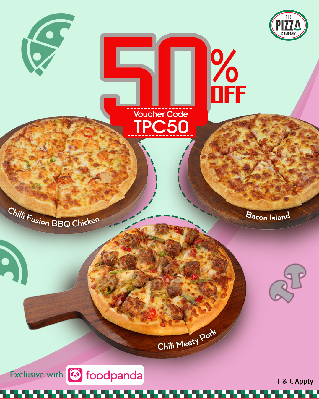 50% promo pizza