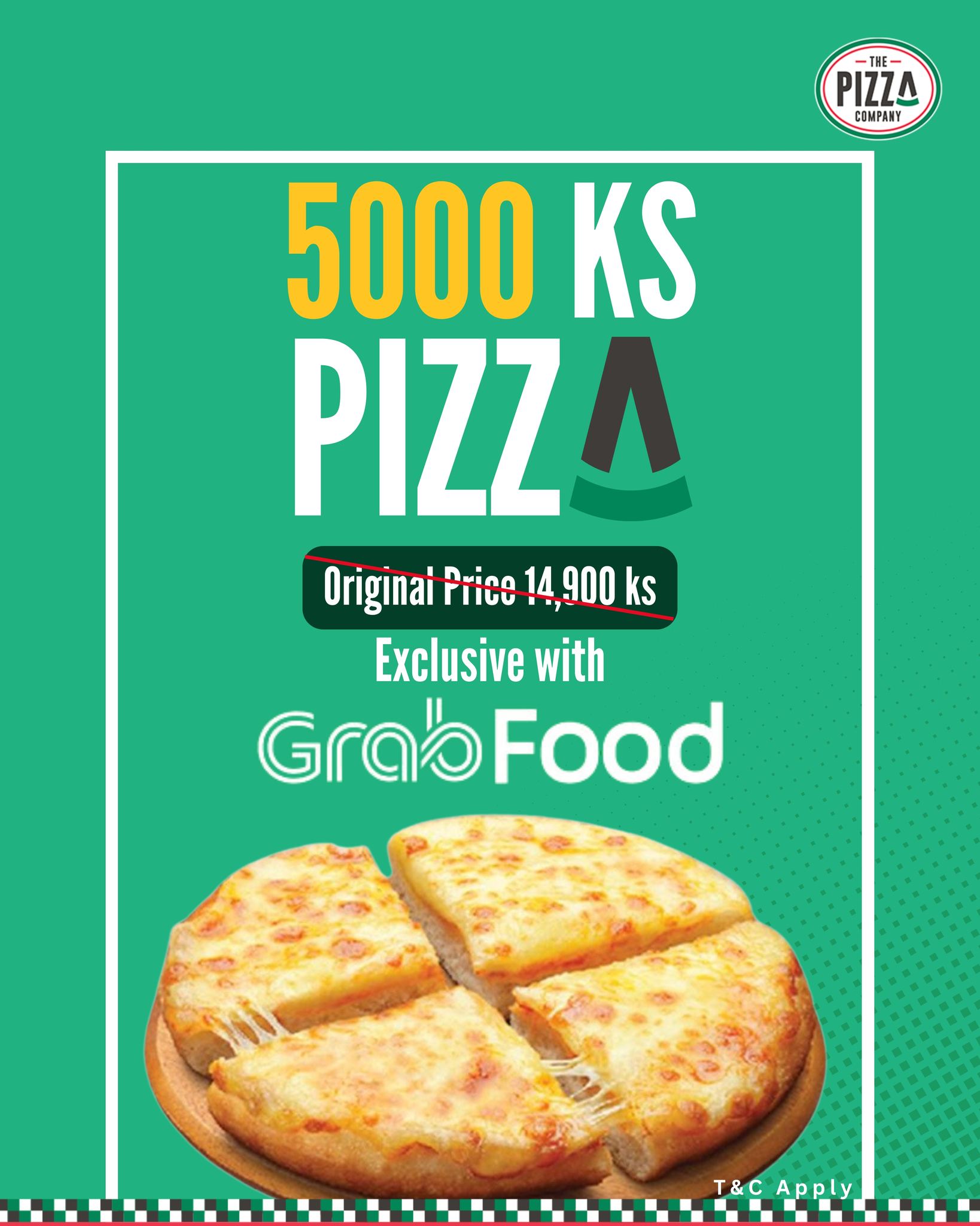 Grab's 5th Year Anniversary - 5,000 Kyats Pizza Discount