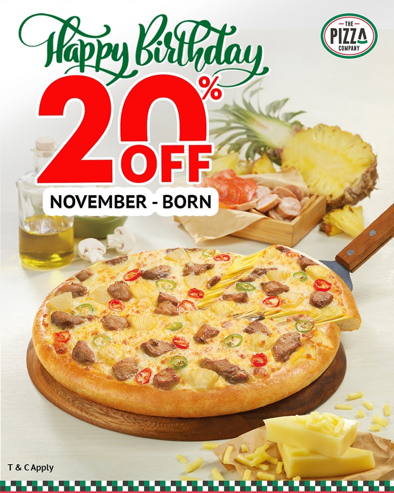 November Birthday Promotion For All Pizza Menus