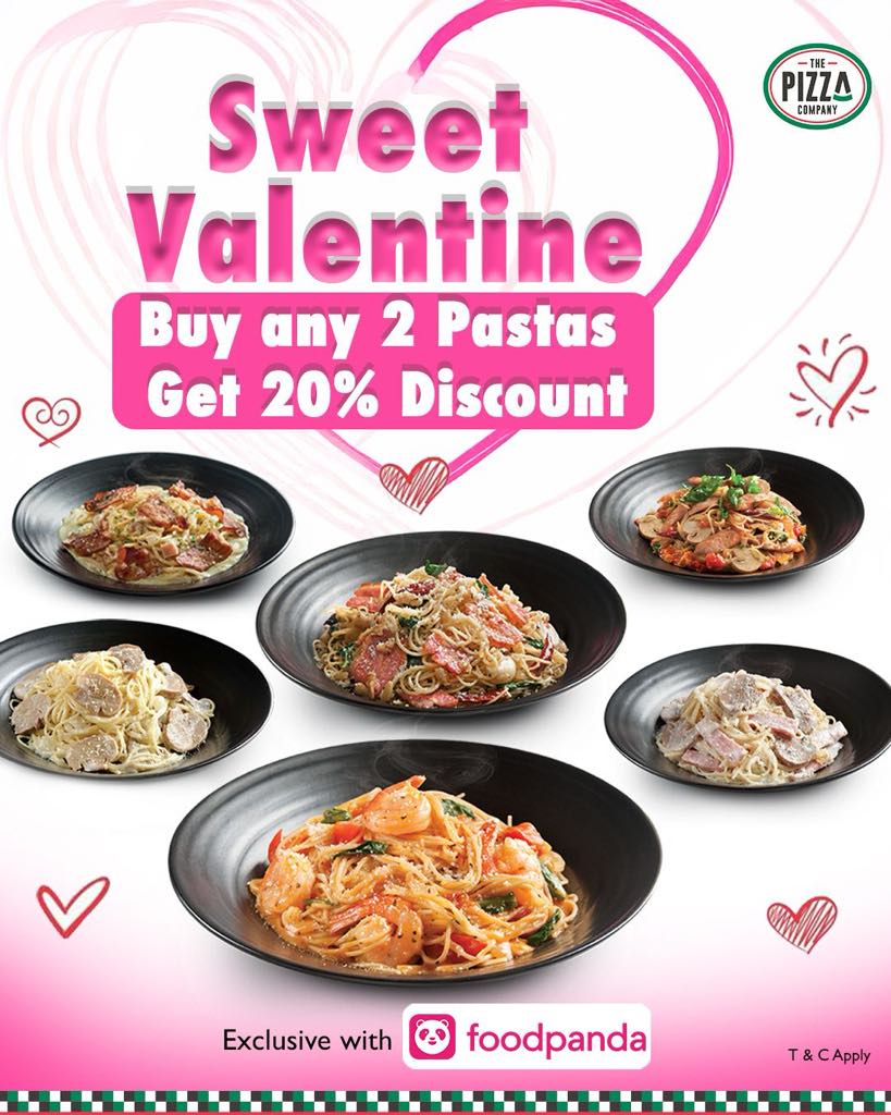 Sweet Valentine 20% Off Pasta At The Pizza Company